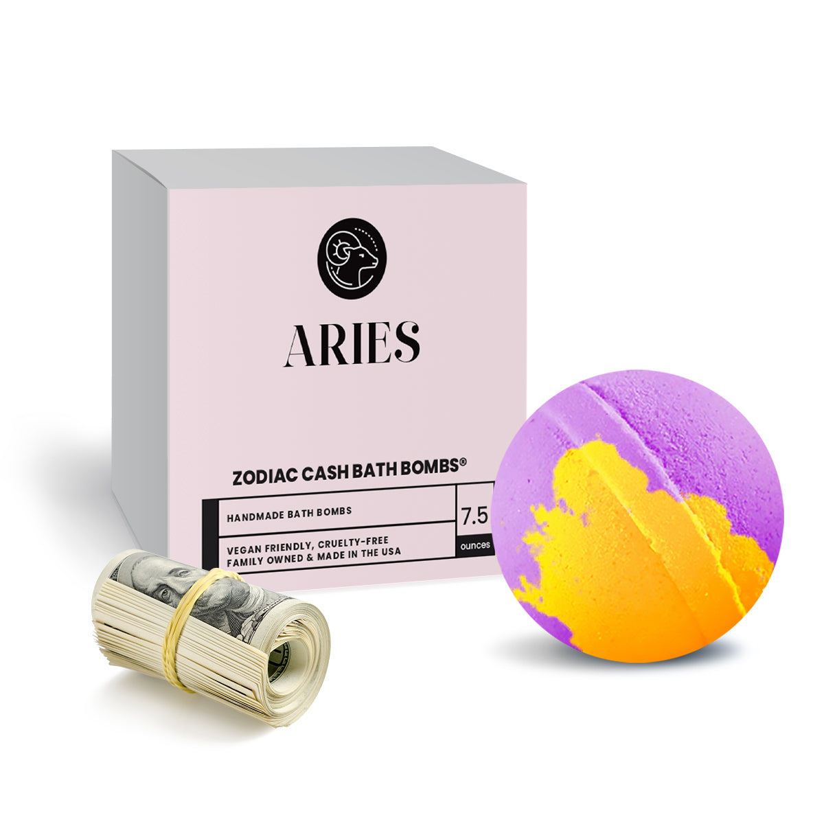 Aries Zodiac Cash Bath Bomb