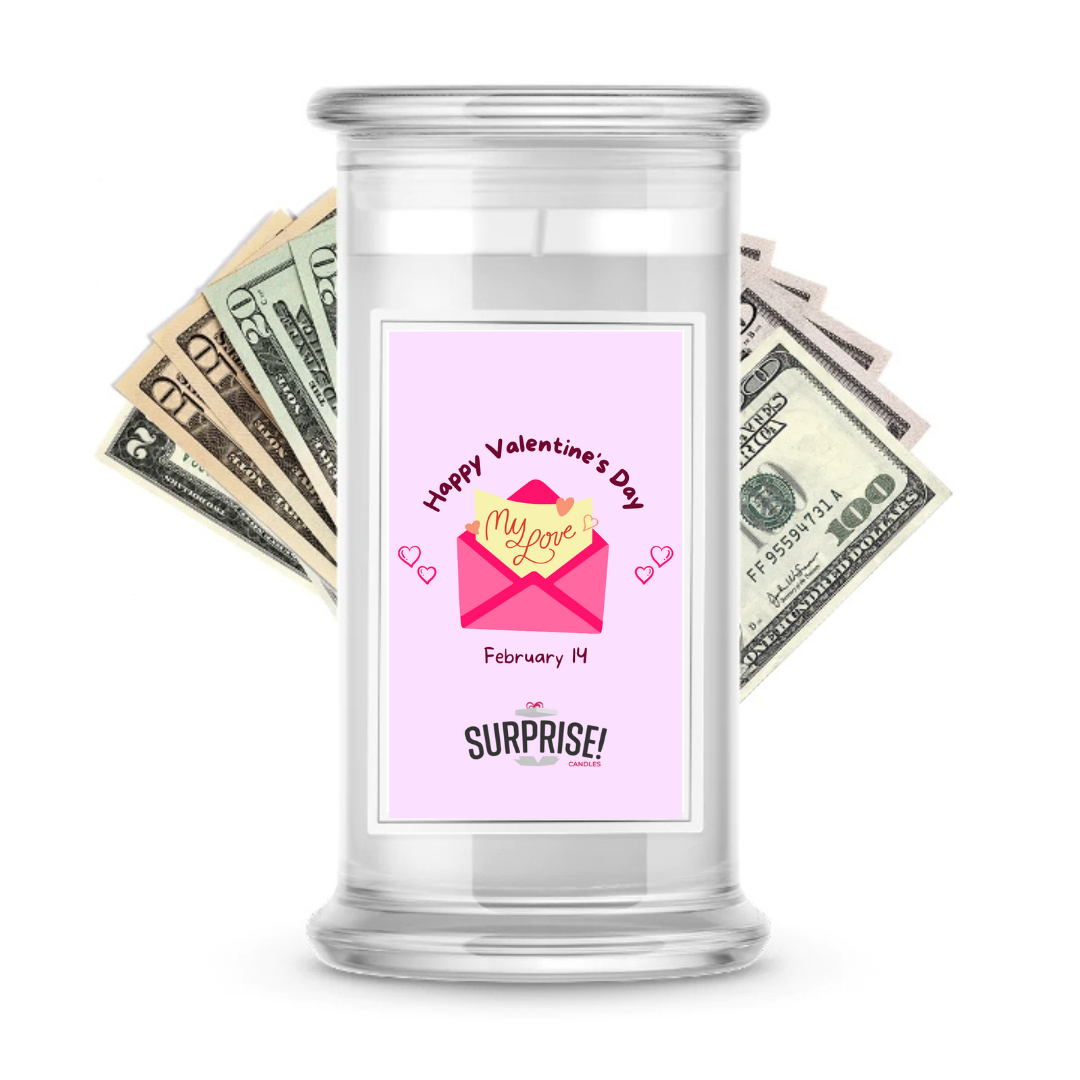 Happy Valentine's Day | Valentine's Day Surprise Cash Candles