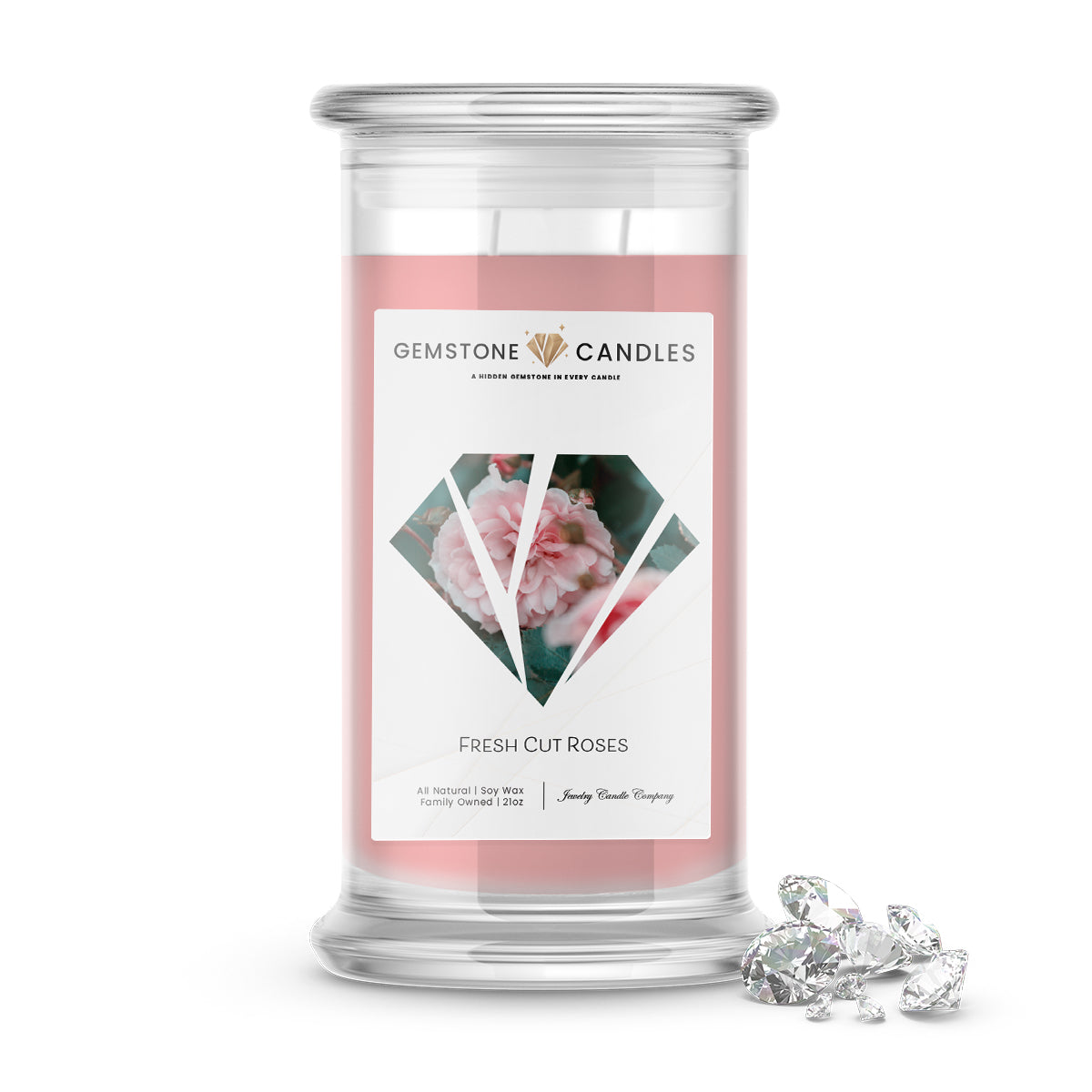 Fresh Cut Roses | Gemstone Candles
