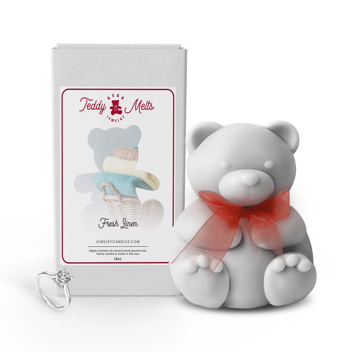 Fresh Linen GIANT Teddy Bear Jewelry Wax Melts
