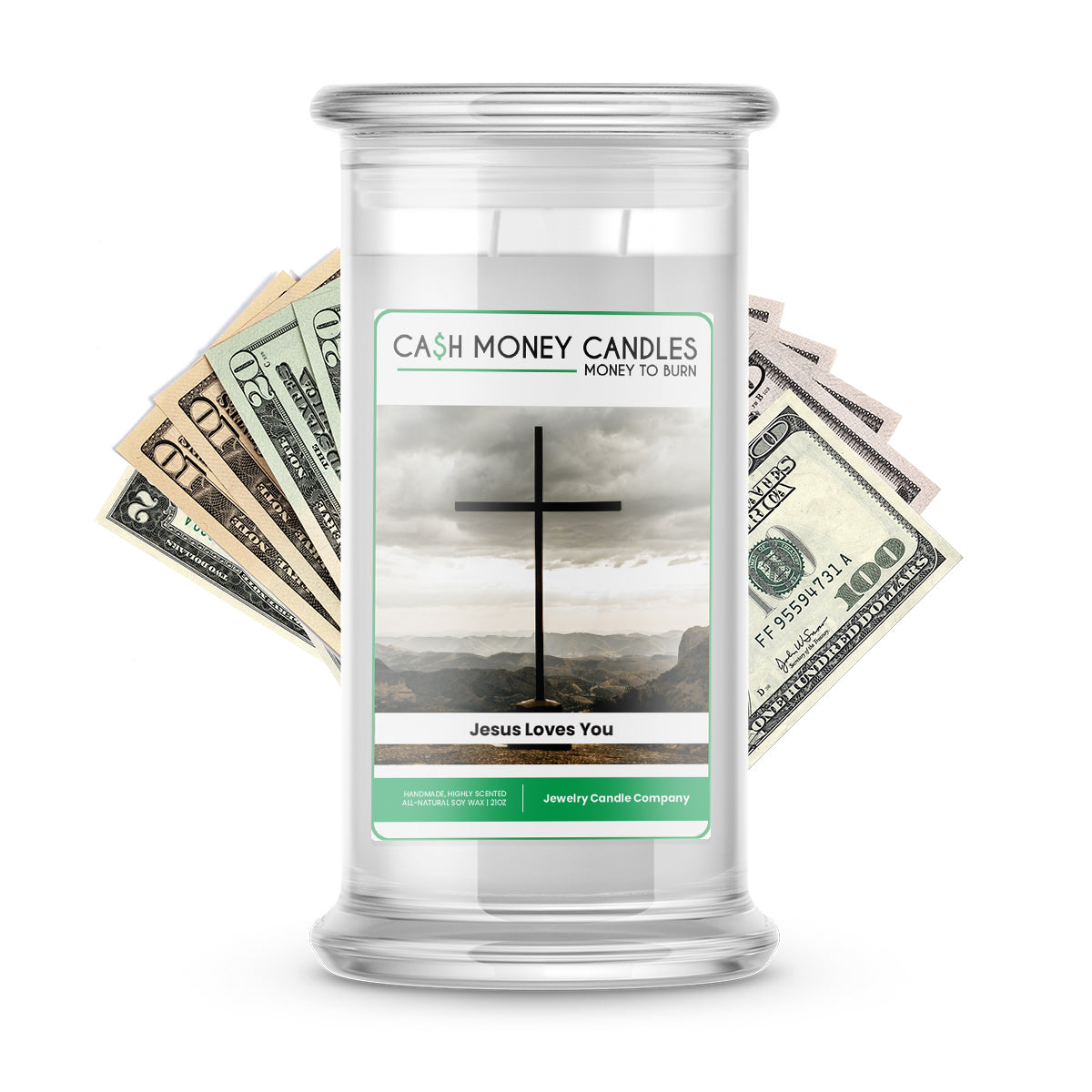 Jesus Love You Cash Candle