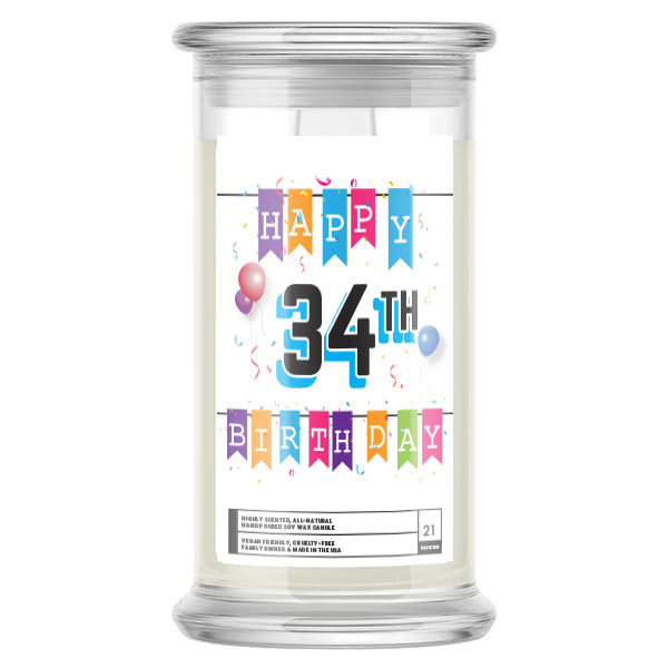 Happy 34th Birthday Candle