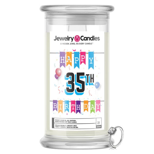 Happy 35th Birthday Jewelry Candle