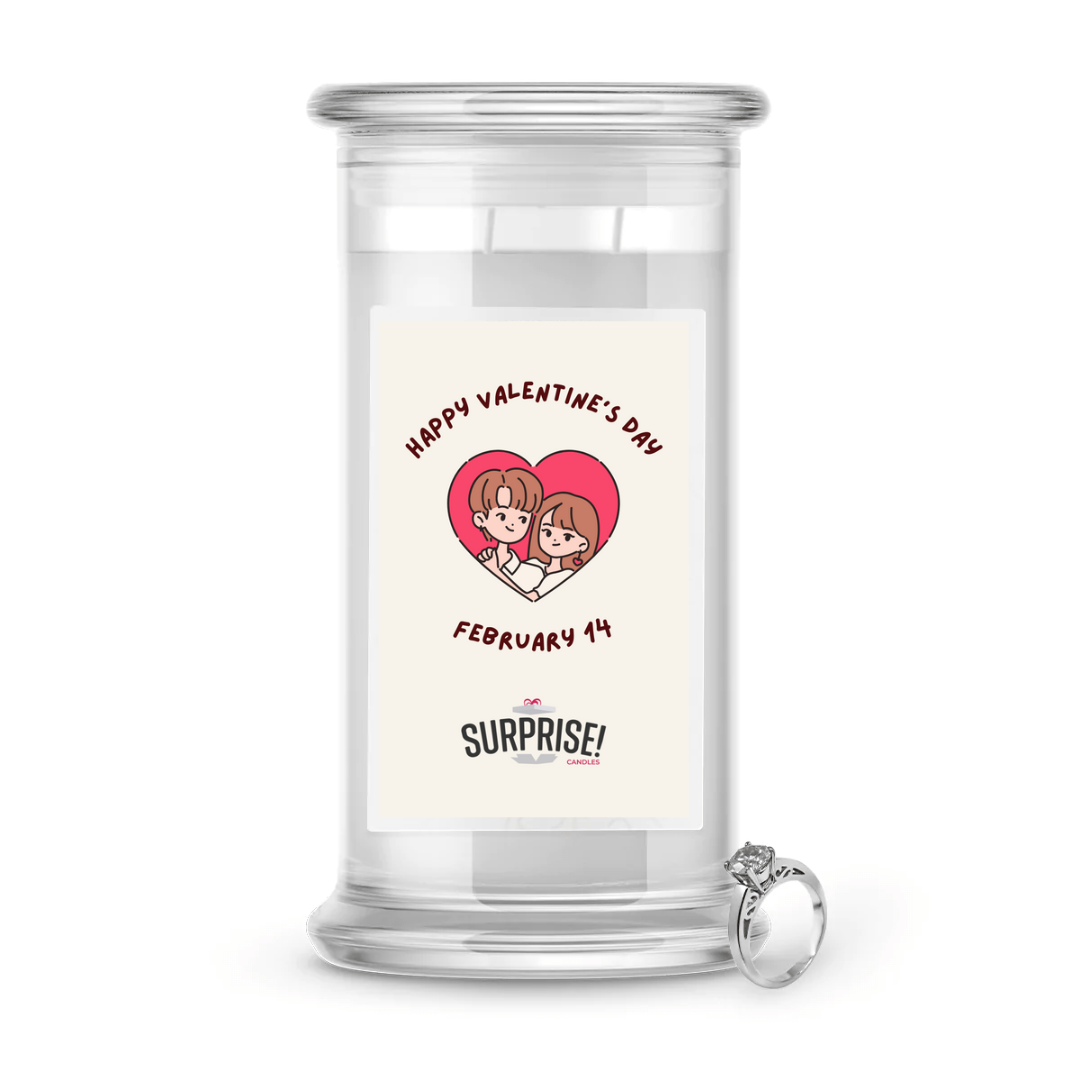 Happy Valentine's Day February 14 | Valentine's Day Surprise Jewelry Candles