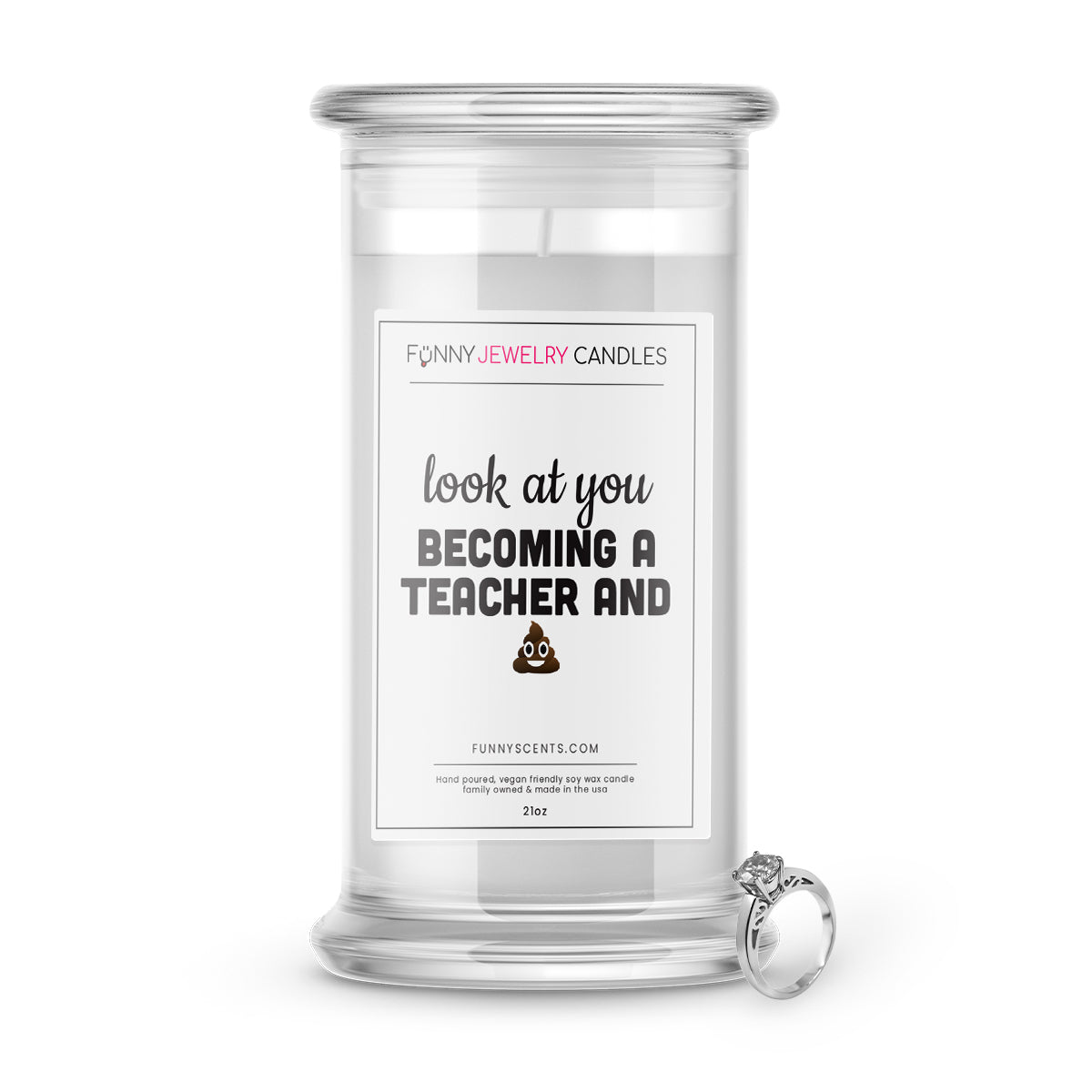 Look at you Becoming a Teacher and Shit Jewelry Funny Candles