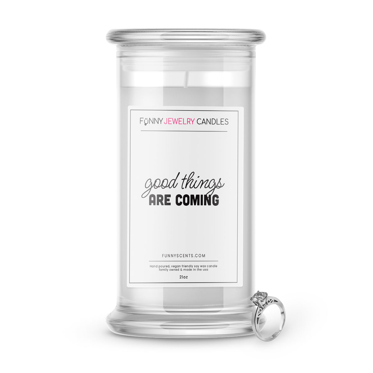 good things are coming jewelry funny candle