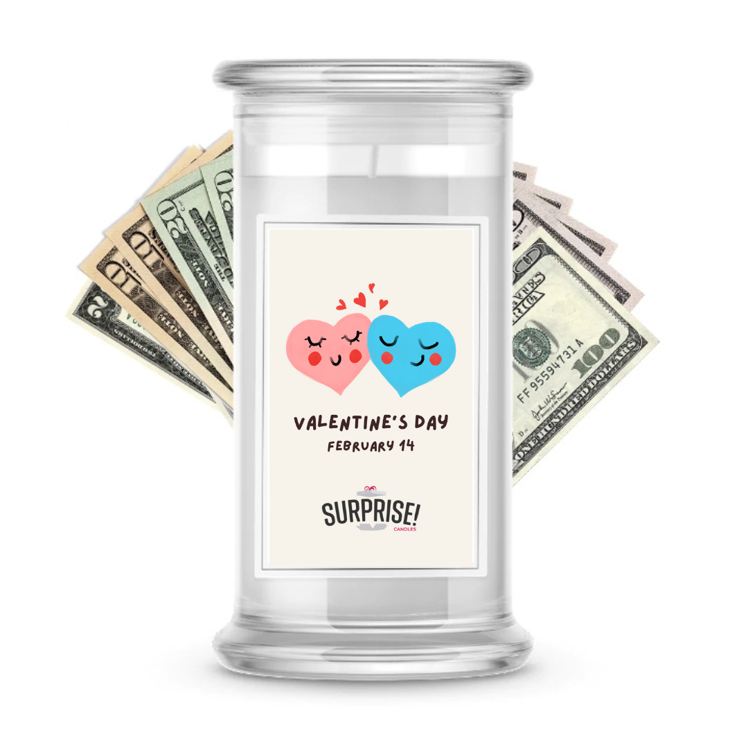Valentine's Day February 14 | Valentine's Day Surprise Cash Candles