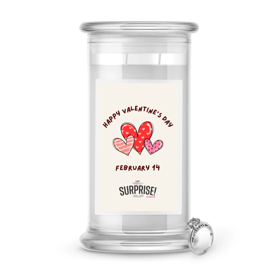 Happy Valentine's Day February 14 | Valentine's Day Surprise Jewelry Candles