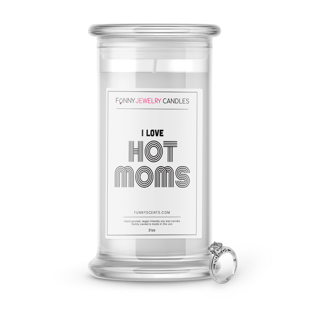 I Love Hot Moms Jewelry Funny Candles