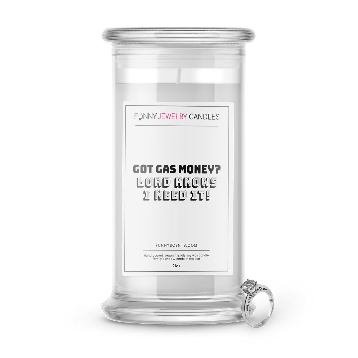 got gas money jewelry funny candle