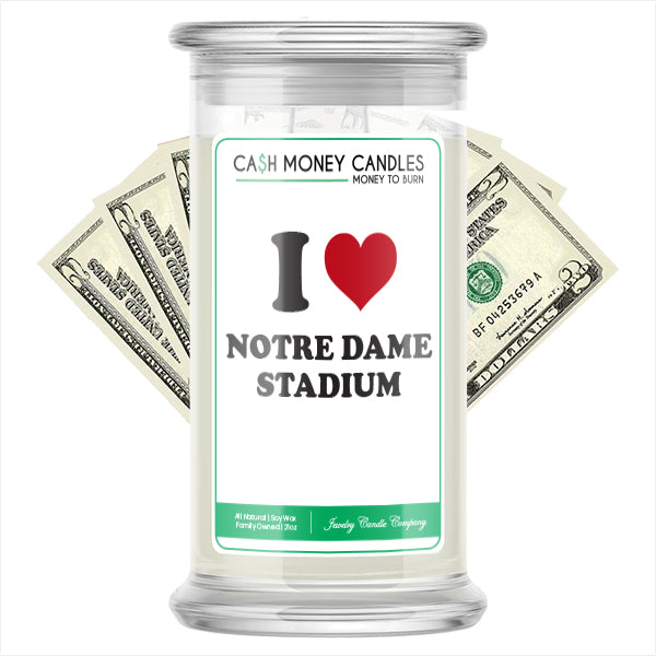 I Love NOTRE DAME STADIUM Landmark Cash Candles