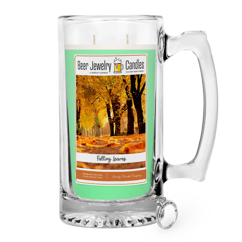 Falling Leaves Beer Jewelry Candle