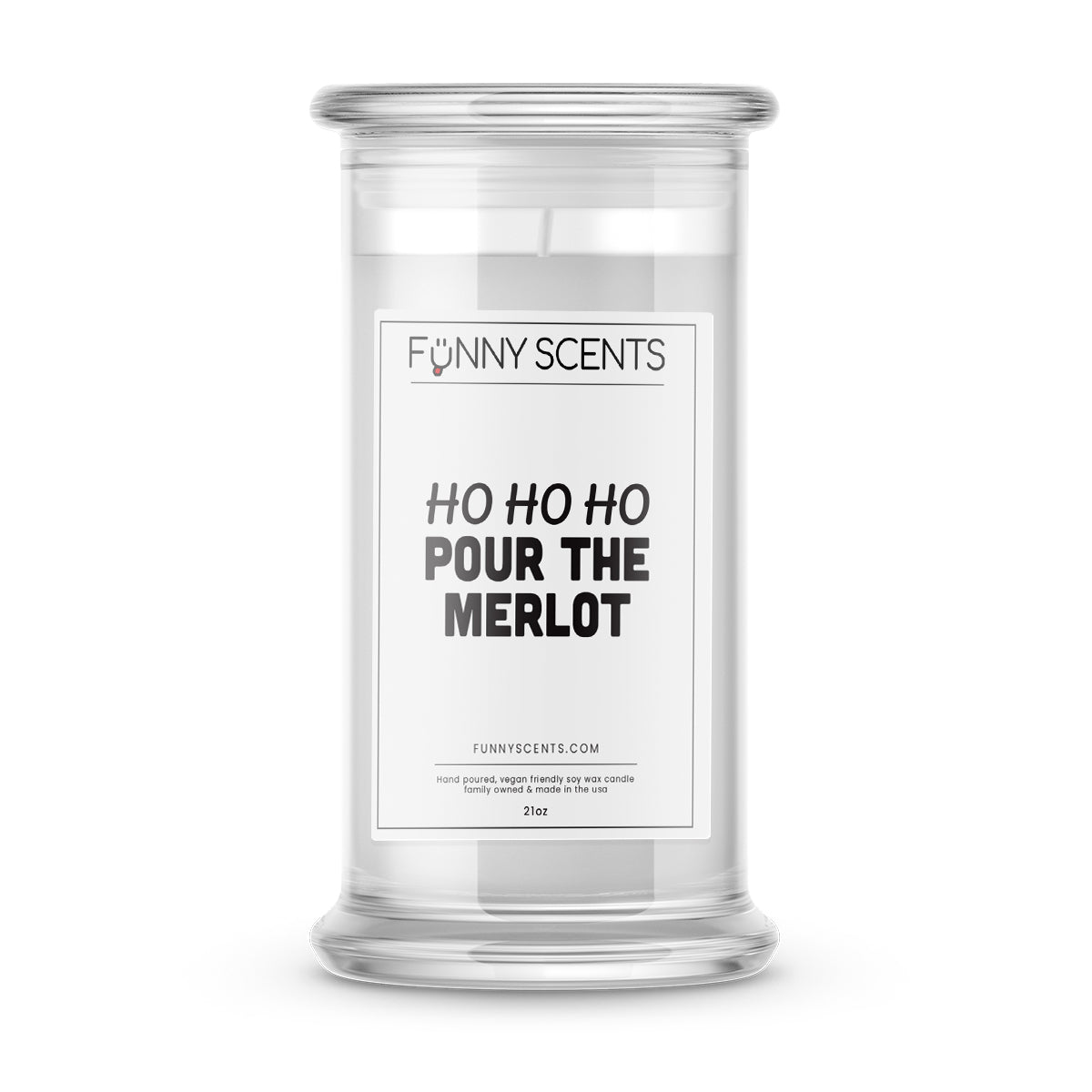 HO HO HO Pour The Merlot Funny Candles