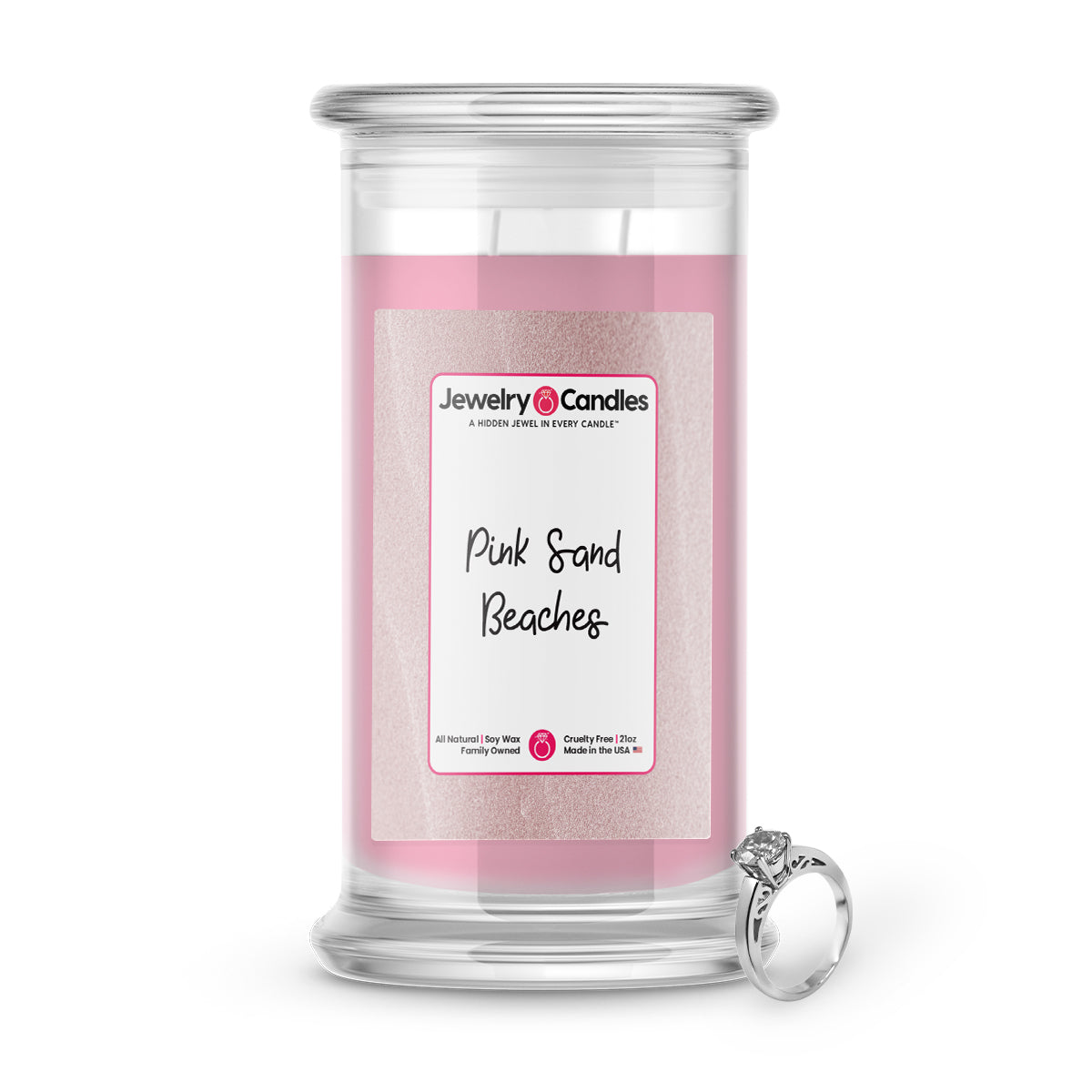 Pink Sand Beaches Jewelry Candle