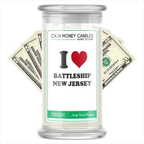 I Love BATTLESHIP MEW JERSEY Landmark Cash Candles