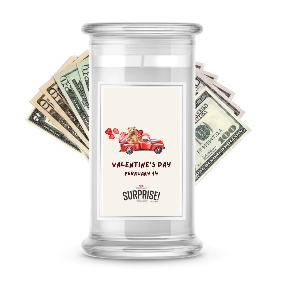 Valentine's Day February 14 | Valentine's Day Surprise Cash Candles