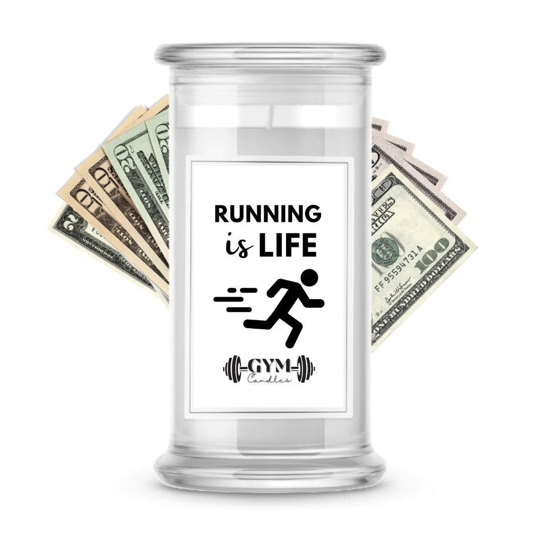 Running is Life | Cash Gym Candles