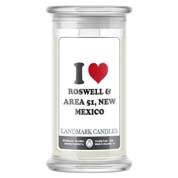 I Love ROSWELL & AREA 51, NEW MEXICO Landmark Candles