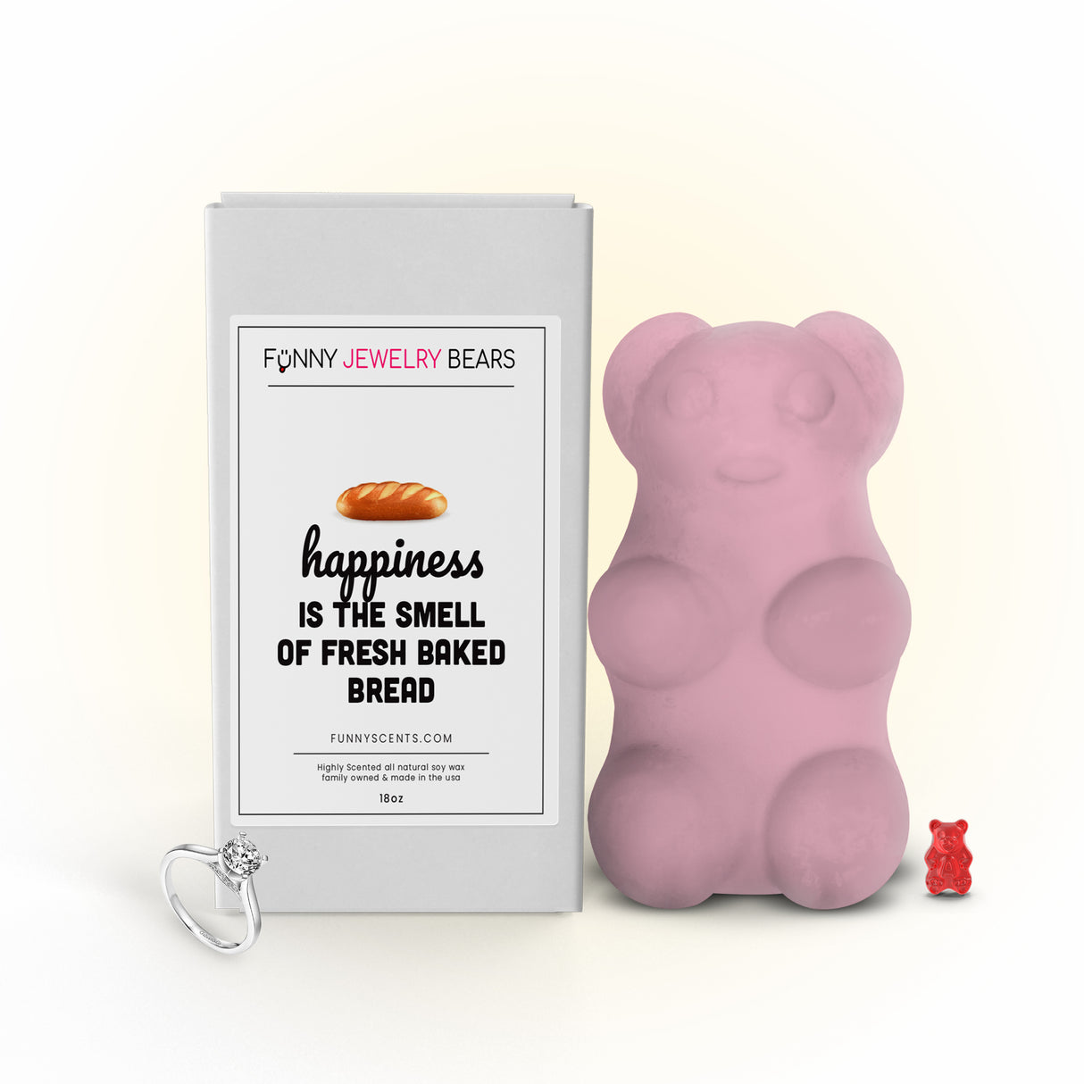 Happiness is the Smell of Fresh Baked Bread Funny Jewelry Bear Wax Melts