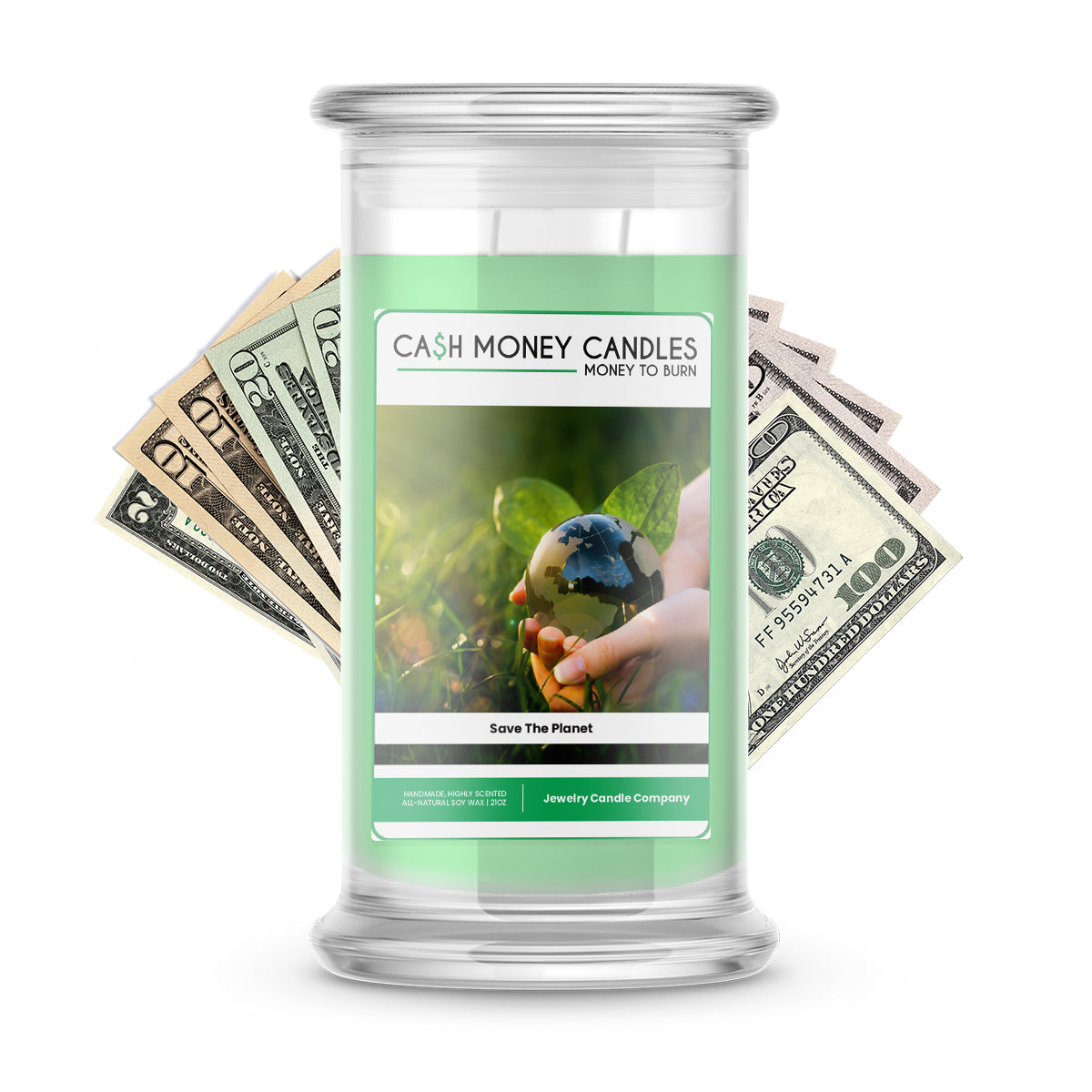 Save The Planet Cash Candle
