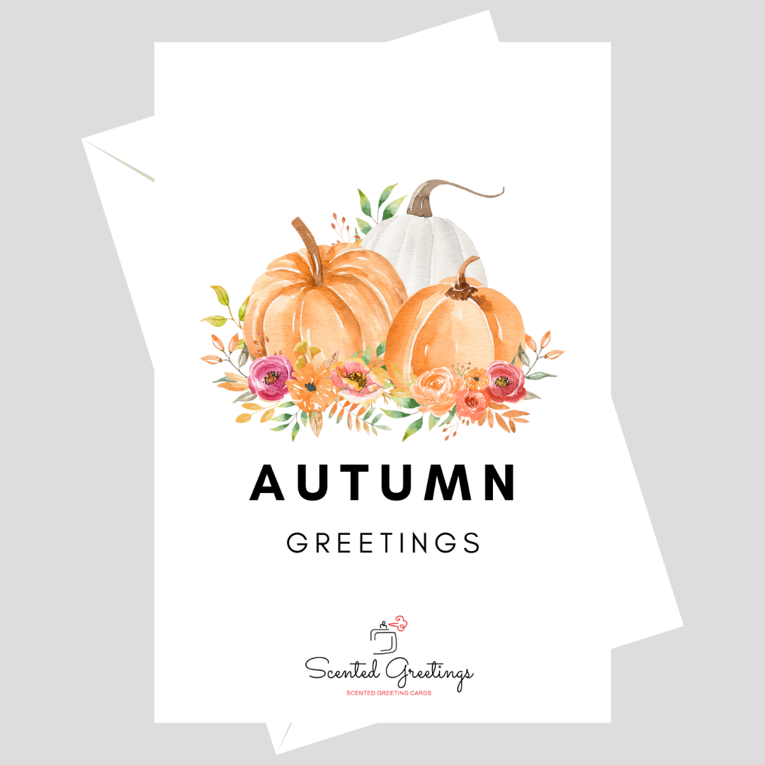 Autumn Greetings Pumpkin | Scented Greeting Cards