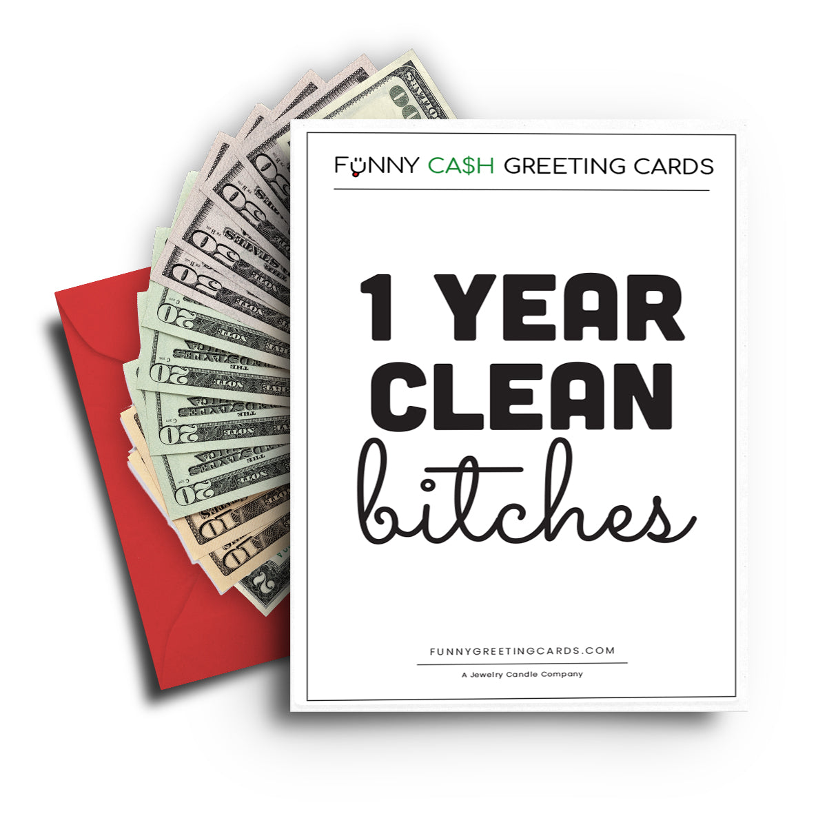 Clean and Sober Bitches Funny Cash Greeting Cards