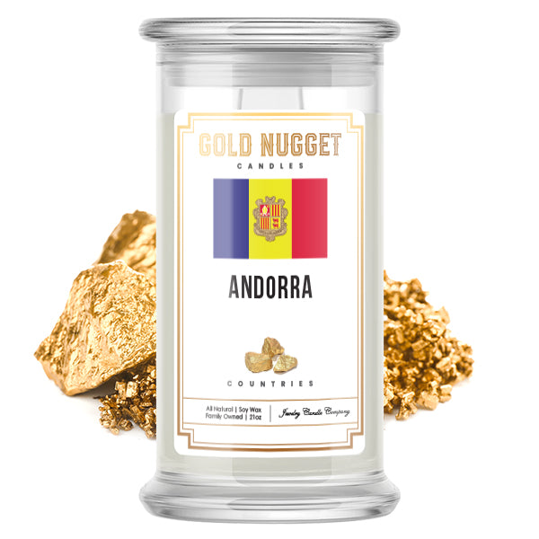 Andorra Countries Gold Nugget Candles