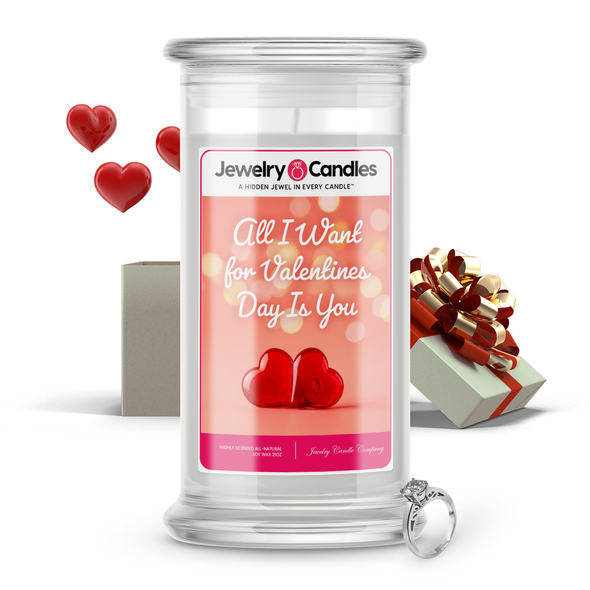 All I Want for Valentines day is You Valentine Jewelry Candle