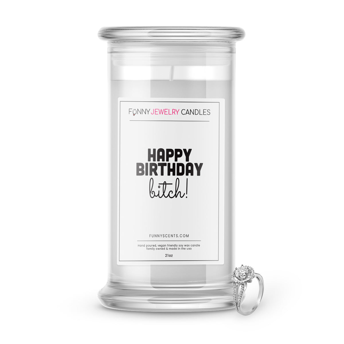 happy birthday btch jewelry funny candle
