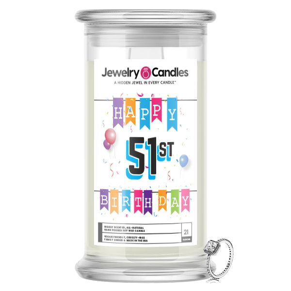 Happy 51st Birthday Jewelry Candle