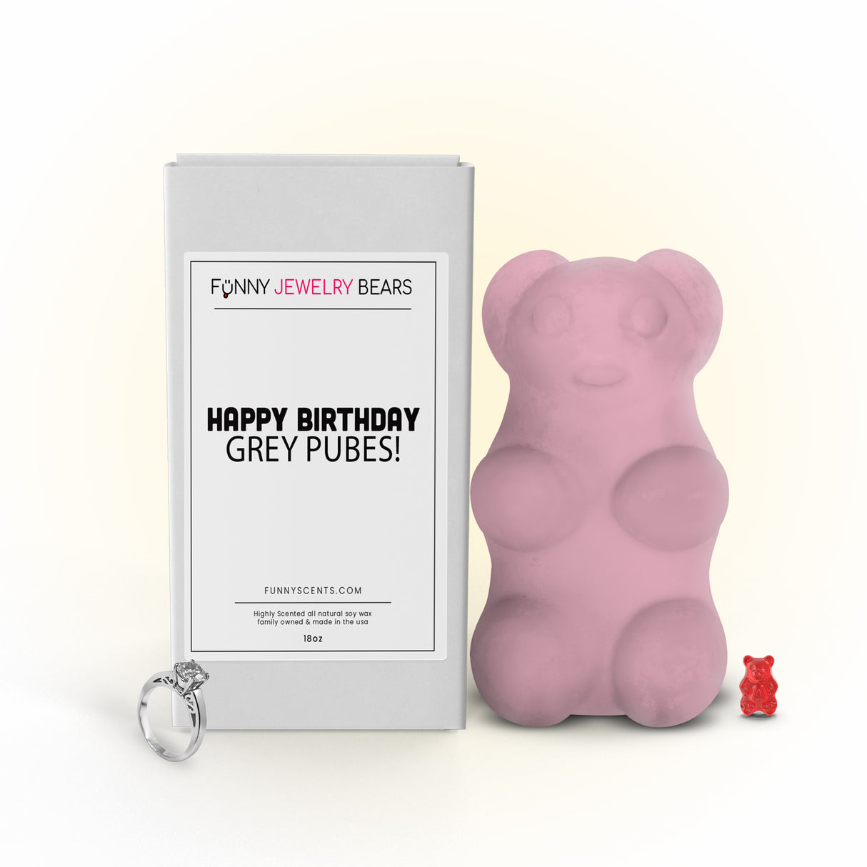 Happy Birthday Grey Pubes! Funny Jewelry Bear Wax Melts