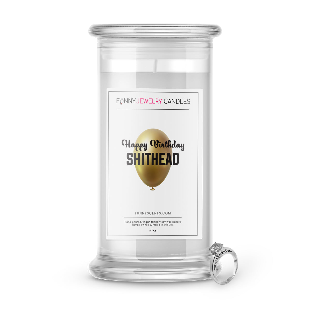 happy birthday shthead jewelry funny candle