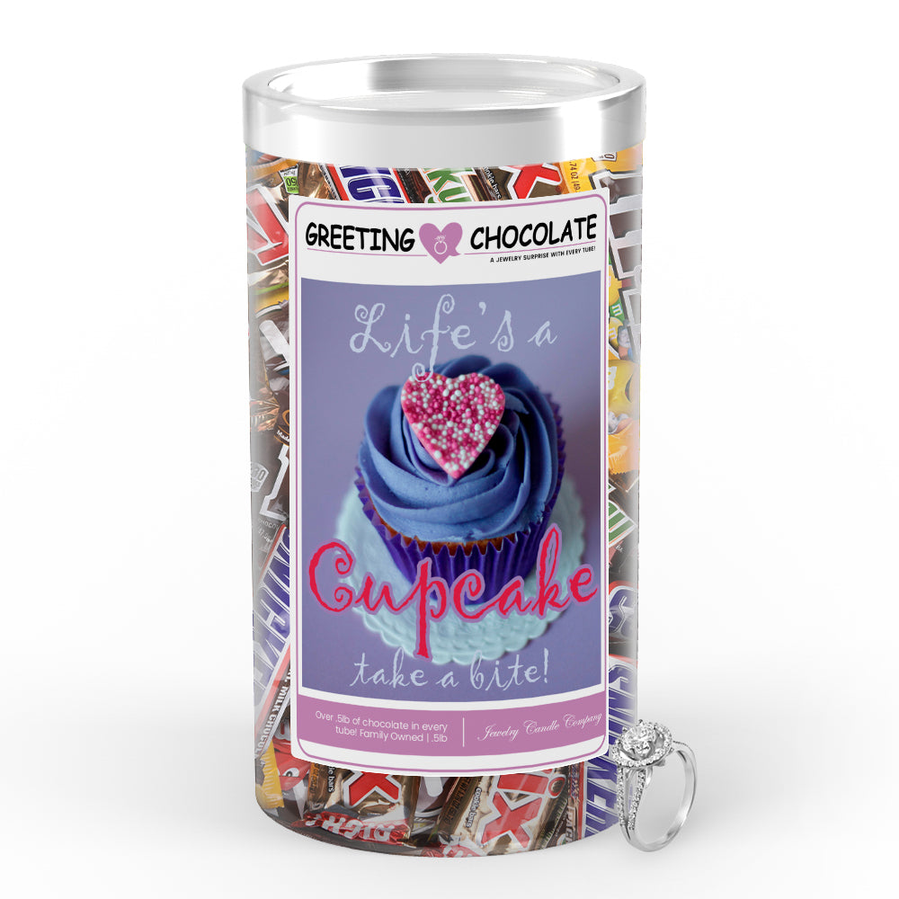 Life's a cupcake take a bite Greetings Chocolate