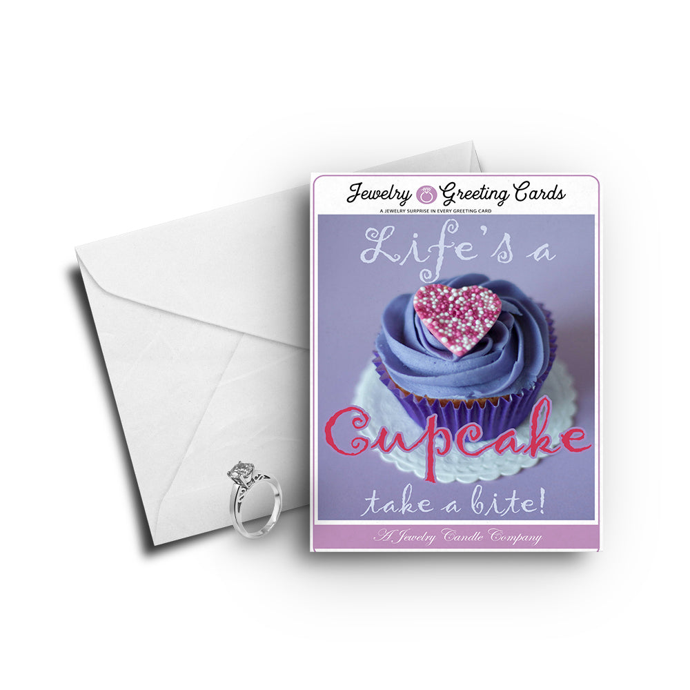 Life's a cupcake take a bite Greetings Card