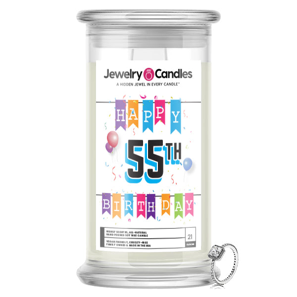Happy 55th Birthday Jewelry Candle