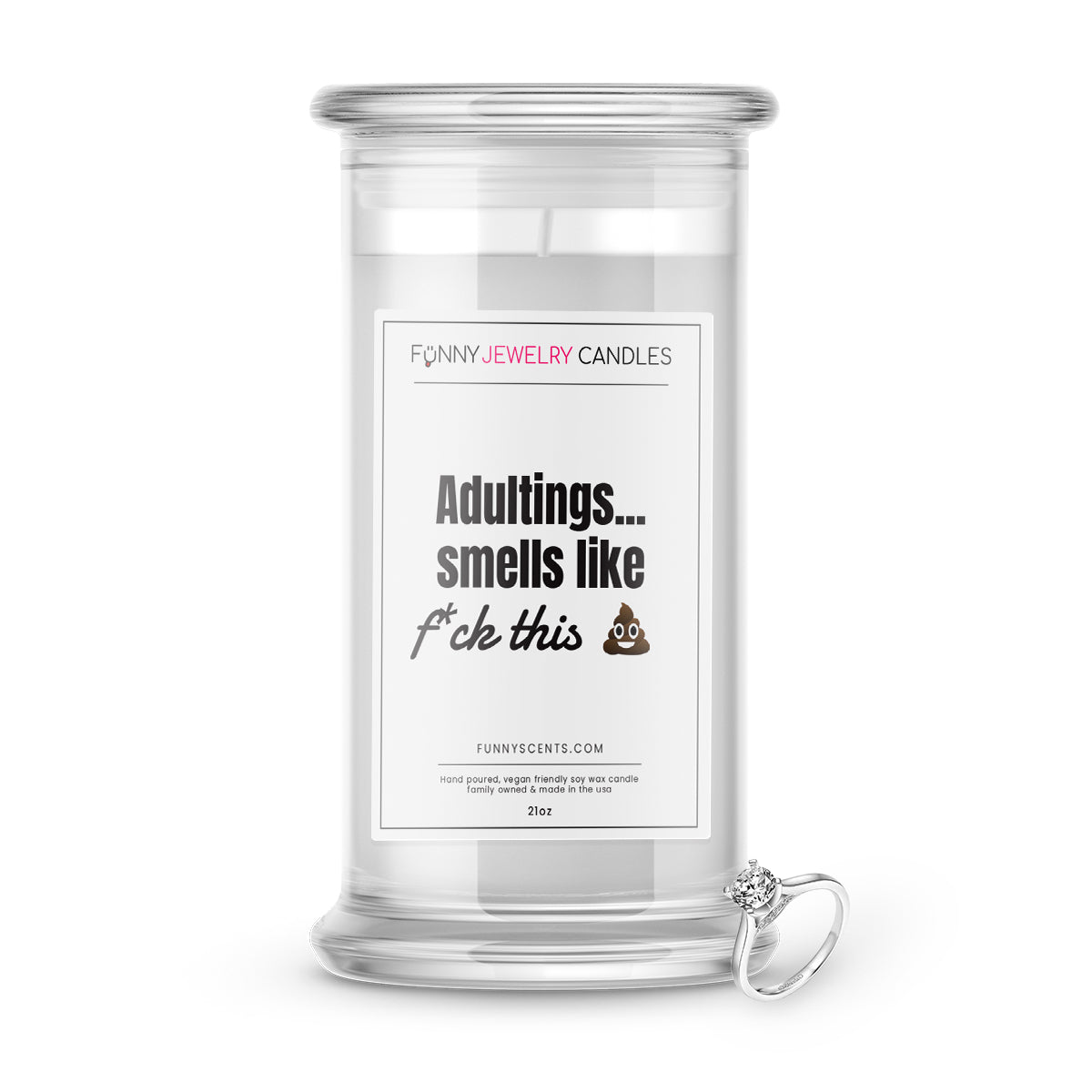Adultings... Smells Like Fuck this shit Jewelry Funny Candles