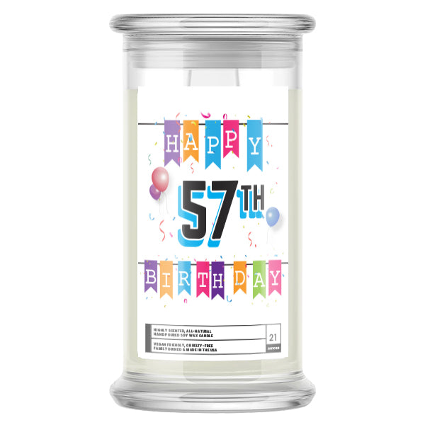 Happy 57th Birthday Candle