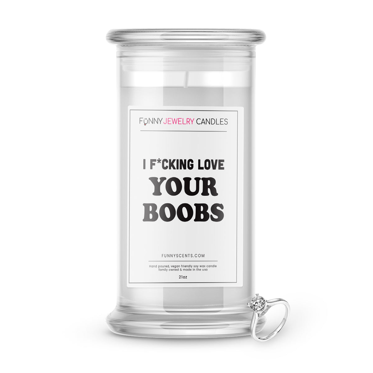 I F*cking Love Your Boobs Jewelry Funny Candles