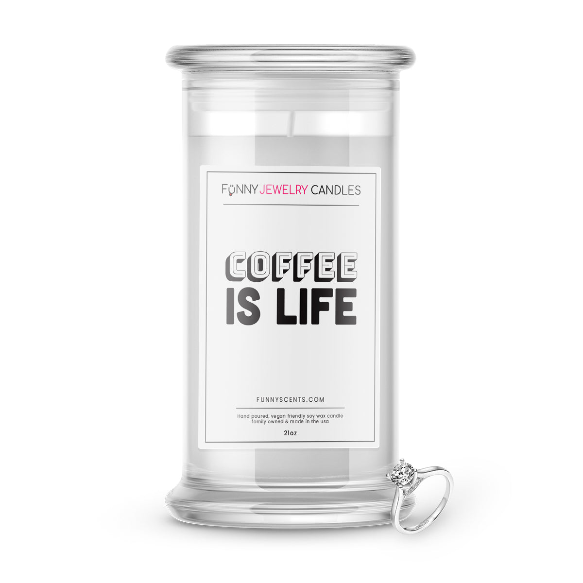 Coffee is Life Jewelry Funny Candles