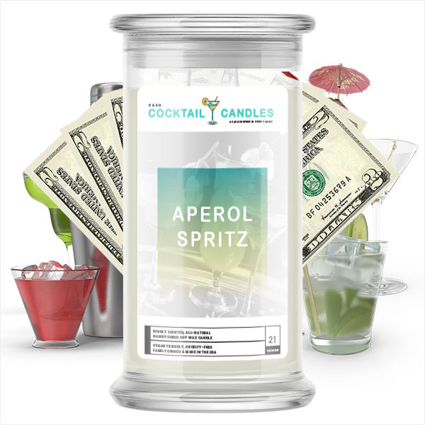 Aperol Spritz Cocktail Cash Candle