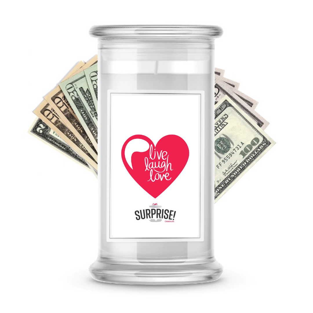 Live Laugh Love | Valentine's Day Surprise Cash Candles