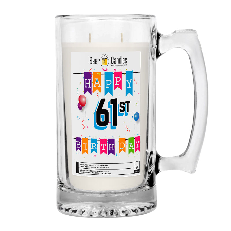 Happy 61st Birthday Beer Candle
