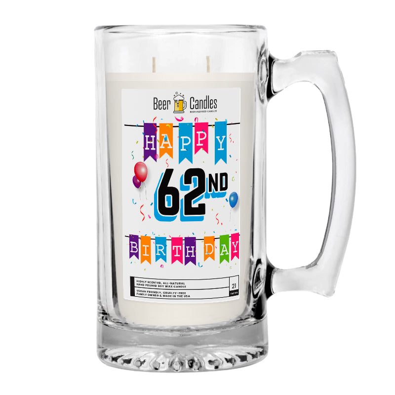 Happy 62nd Birthday Beer Candle