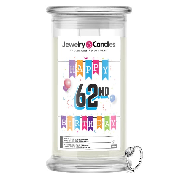 Happy 62nd Birthday Jewelry Candle