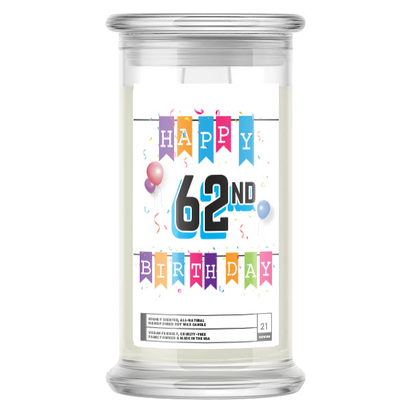 Happy 62nd Birthday Candle