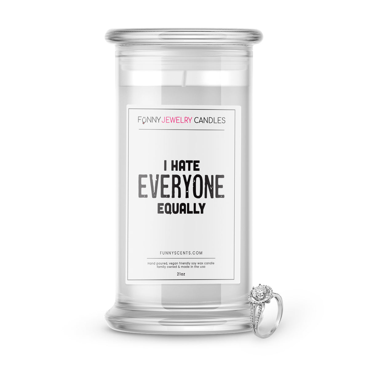 I hate Everyone Equally Jewelry Funny Candles