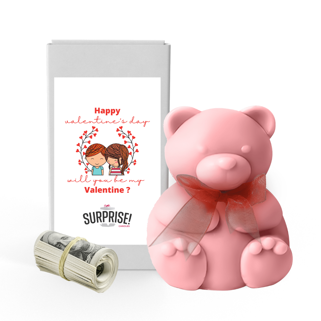 Happy Valentine's Day Will You be my Valentine? | Valentines Day Surprise Cash Money Bear Wax Melts