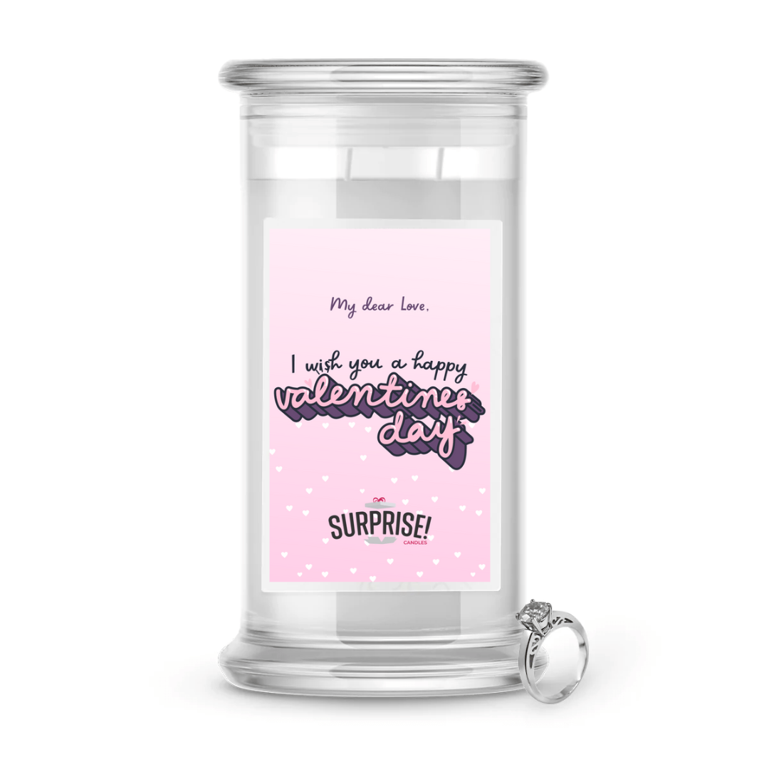 My dear Love, I wish you a happy valentines day | Valentine's Day Surprise Jewelry Candles
