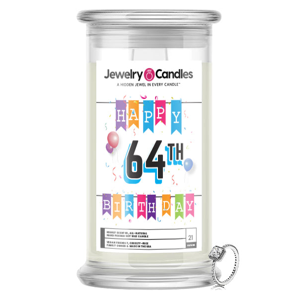 Happy 64th Birthday Jewelry Candle