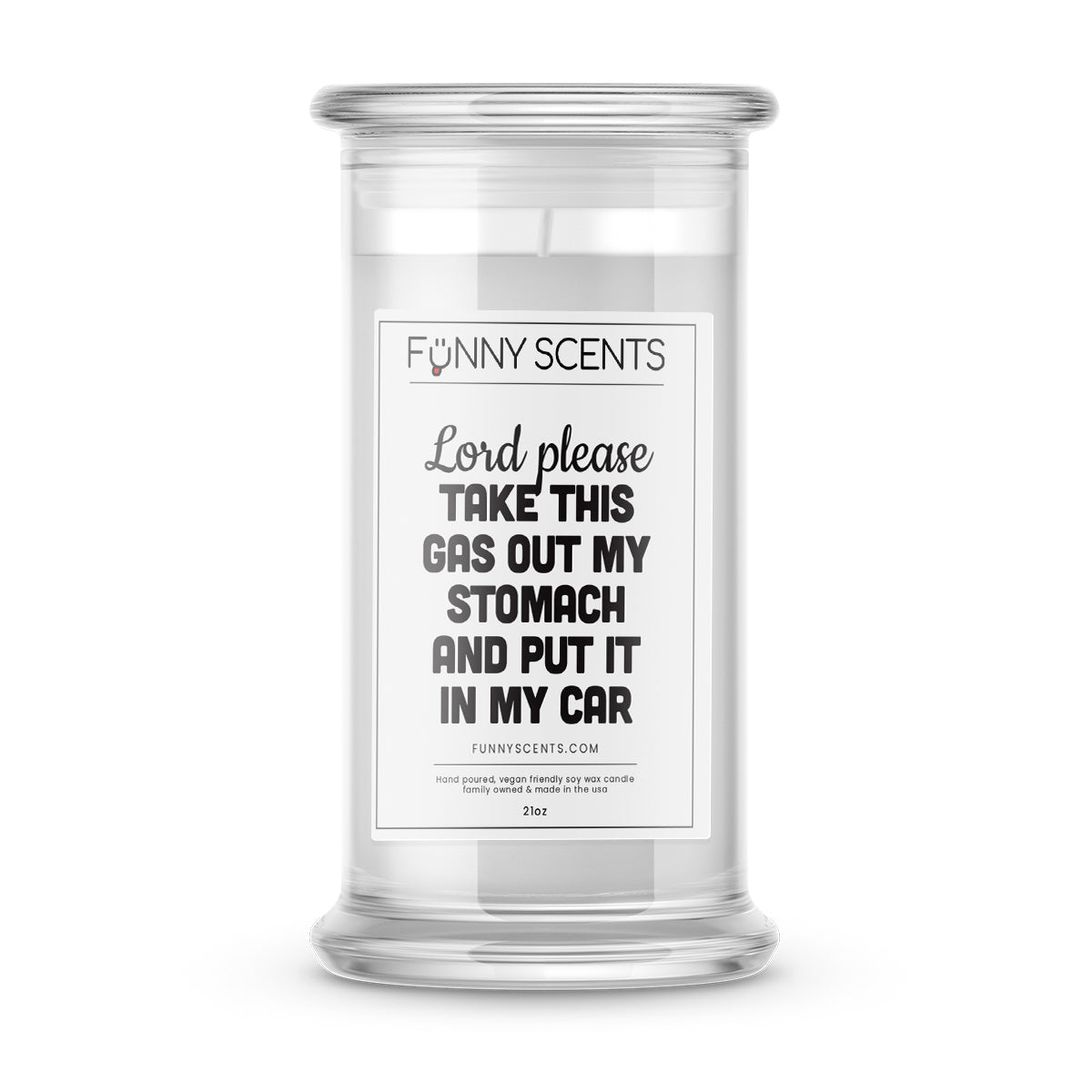 Lord please take this gas out my stomach and put it in my car Funny Candles